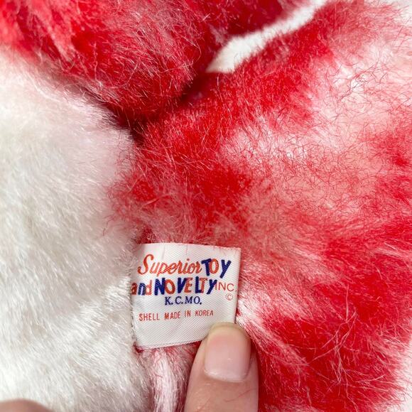 Vintage Superior Toy &‎ Novelty Red & White Poodle Stuffed Foam Pellet Plush 15" - Picture 7 of 8
